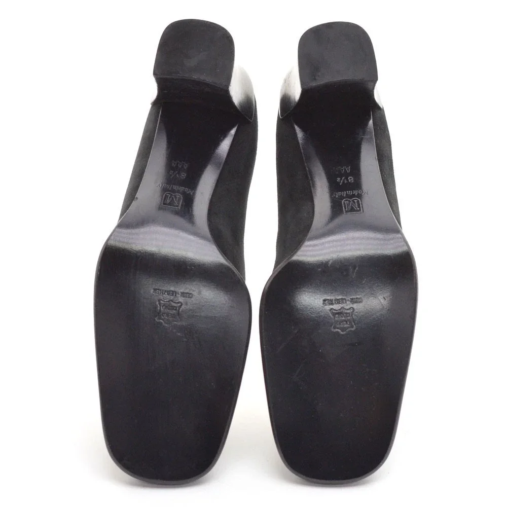 Bruno Magli Black Suede Round Toe Pumps 8.5 AAA New